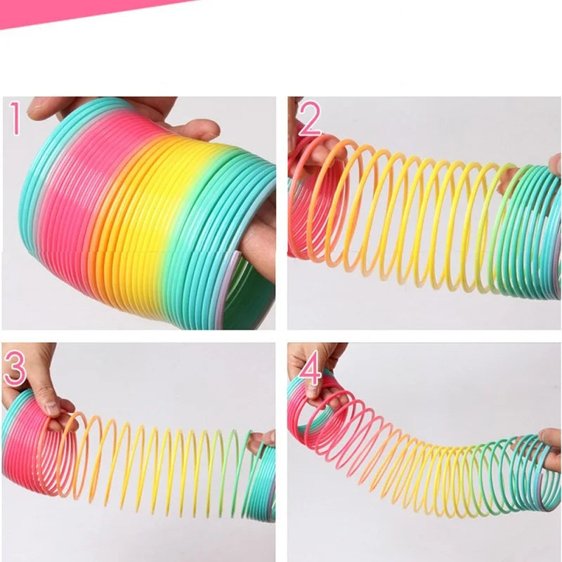 Color Rainbow Circle Funny Magic Toys Early Development Educational Folding Plastic Spring Coil Children'S Creative Magical Toys