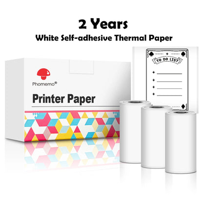 -Portable Mini Thermal Printer, T02 Pocket Label Printer, DIY Self-Adhesive Sticker Label Machine, Various Paper