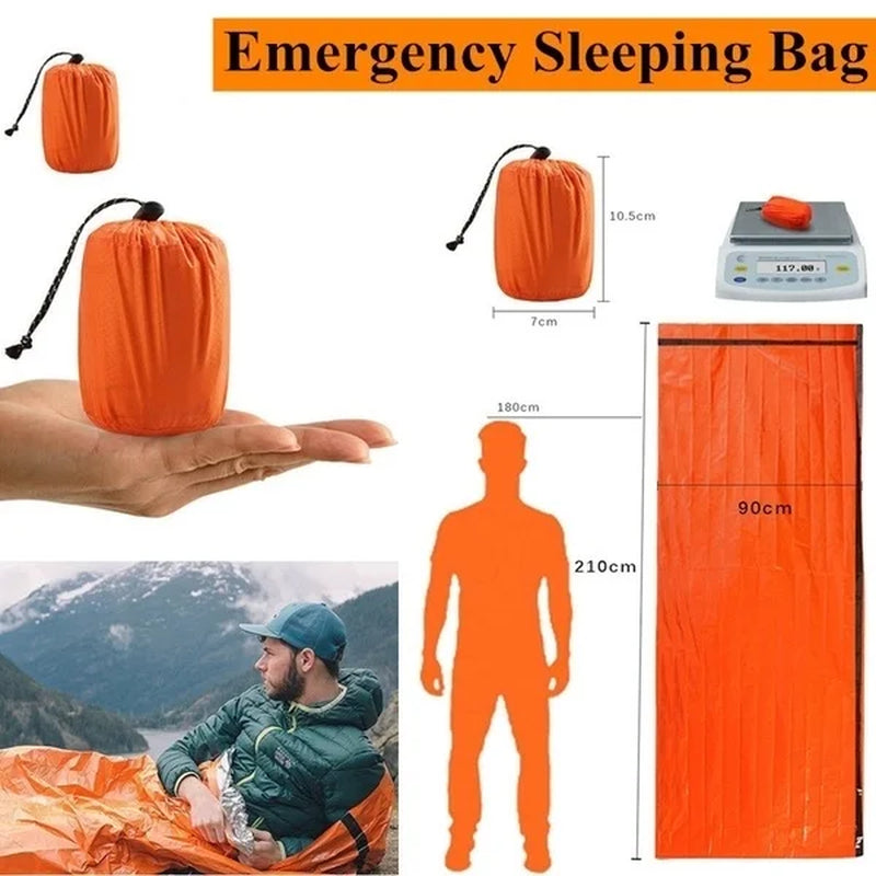 Outdoor Life Bivy Emergency Sleeping Bag Thermal Keep Warm Waterproof Mylar First Aid Emergency Blanke Camping Survival Gear