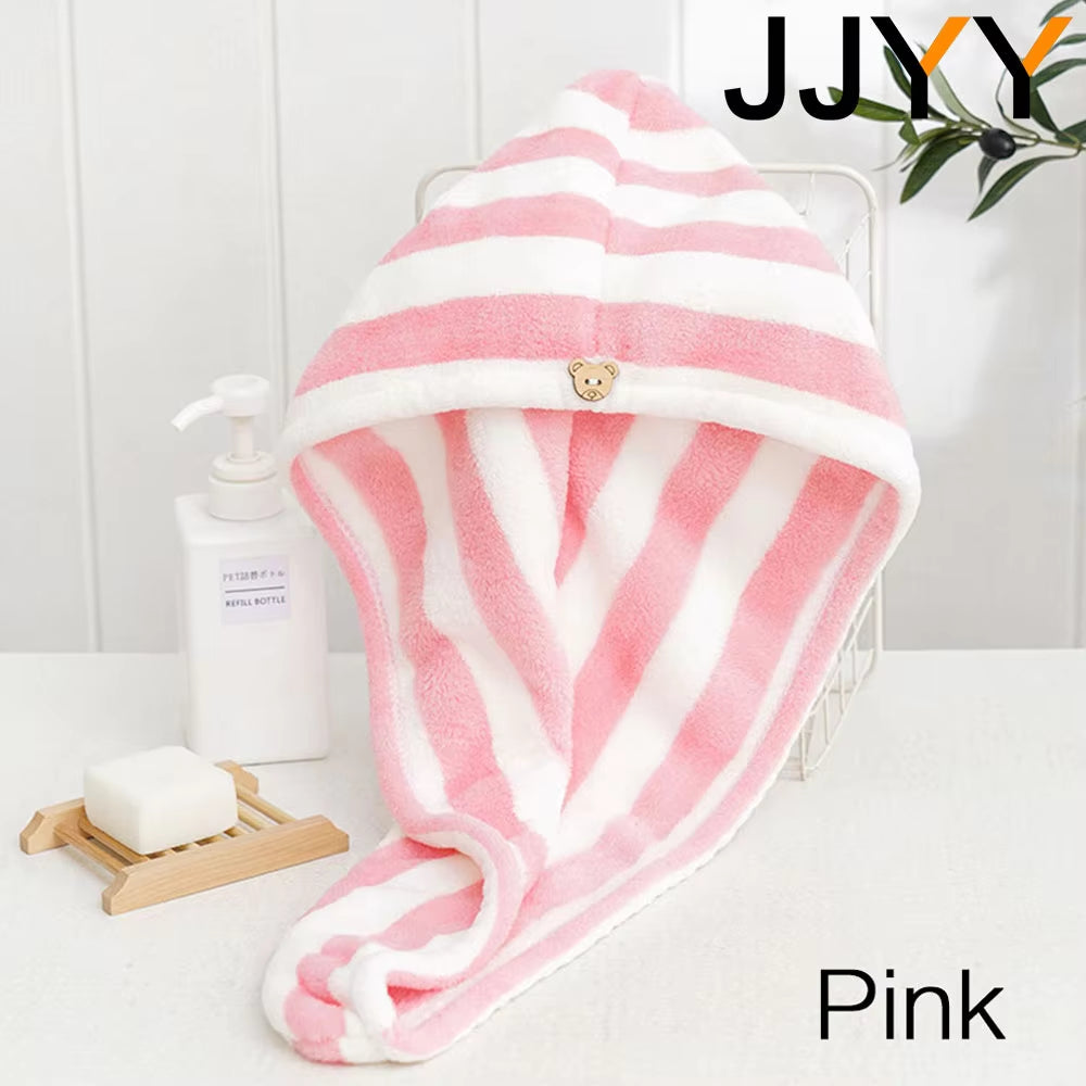 Hair Towel Wrap Fast Dry Hair Towel Super Absorbent Microfiber Coral Velvet Hair Drying Towel Quick Dry Hair Turban