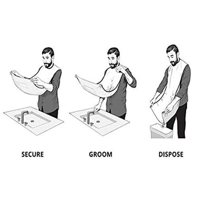 Male Shaving Apron Beard Catcher Cape Care Bib Face Shaved Hair Adult Bibs Shaver Cleaning Hairdresser Gift for Man Clean Apron