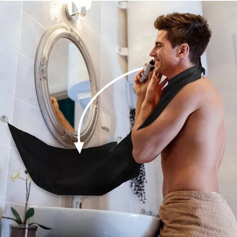 Male Shaving Apron Beard Catcher Cape Care Bib Face Shaved Hair Adult Bibs Shaver Cleaning Hairdresser Gift for Man Clean Apron