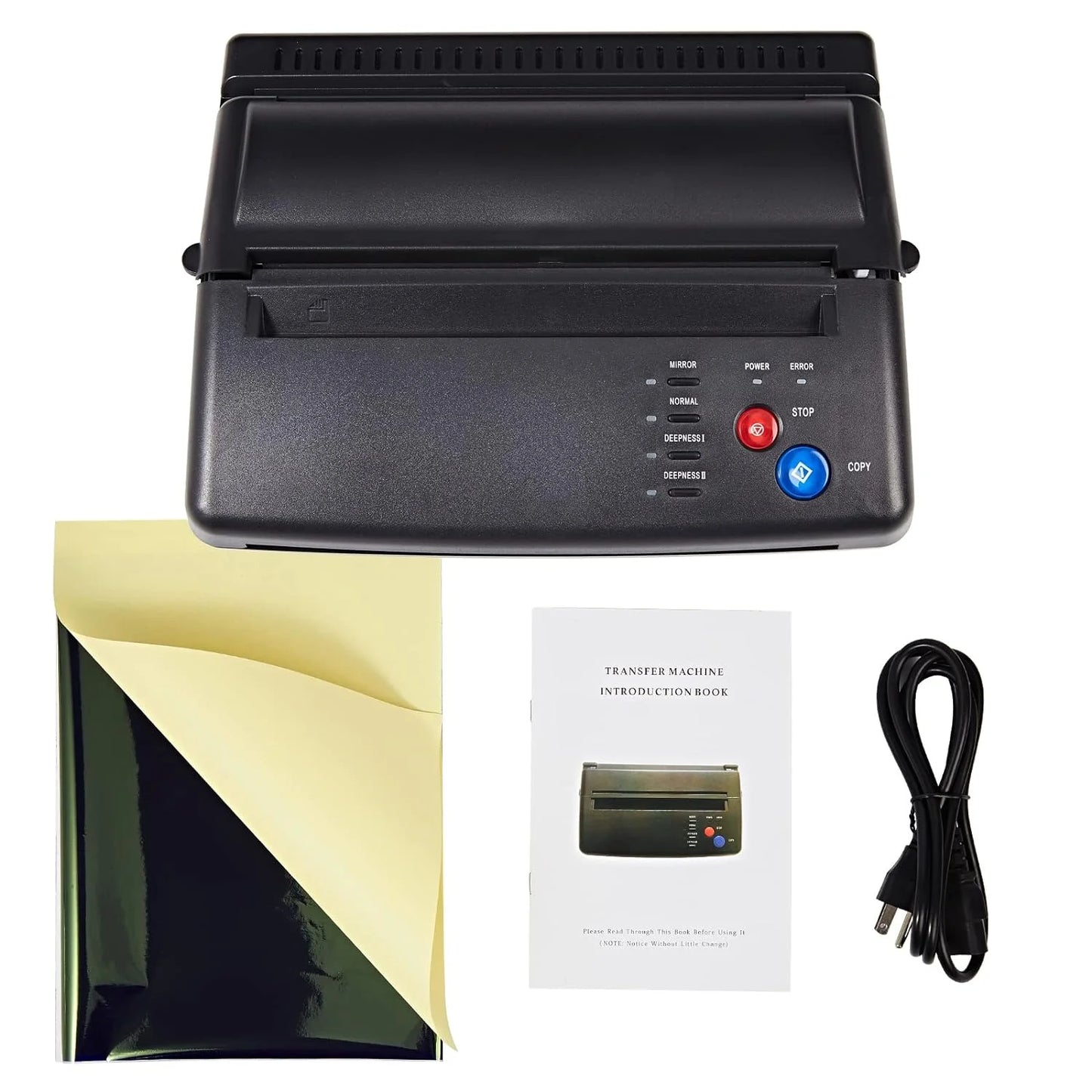 Black Tattoo Transfer Copier Printer Machine Thermal Stencil Paper Maker with 20 Free Transfer Paper